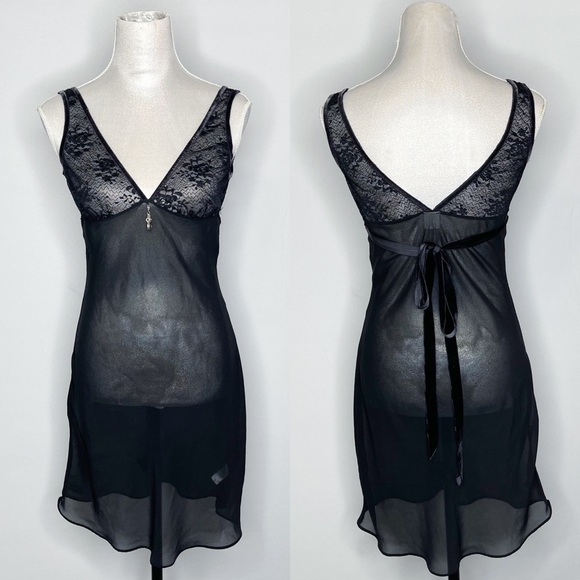 Y2K J.Lo by Jennifer Lopez for Yamamay Vintage Sheer Lace Chemise Nightie Small - Picture 1 of 9